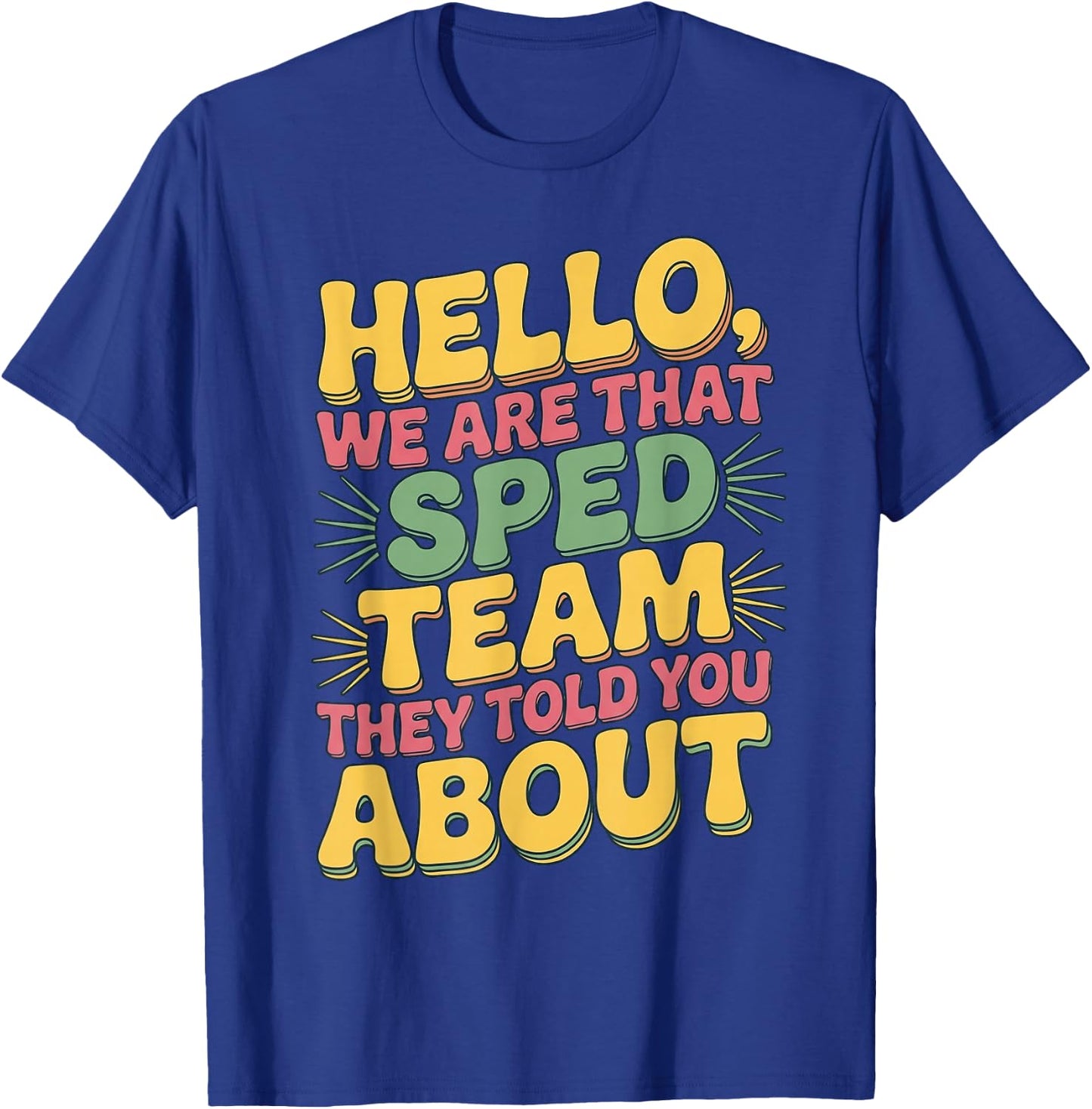 Funny Special Ed Teacher SPED Team Reto Groovy T-Shirt - T-Shirt | Royal