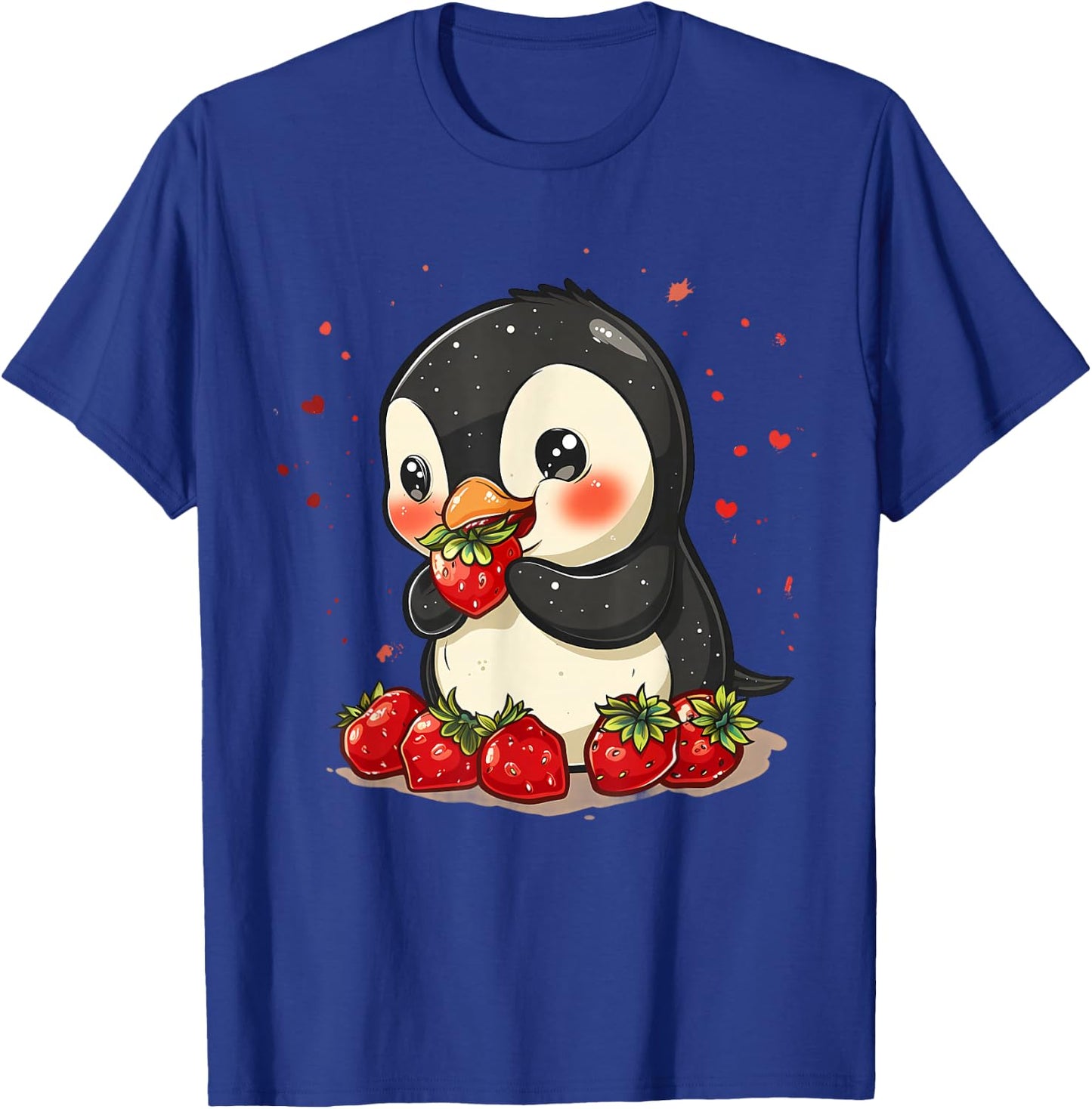Strawberry Penguin Cute Strawberries Fruit Animal Lovers T-Shirt - T-Shirt | Royal