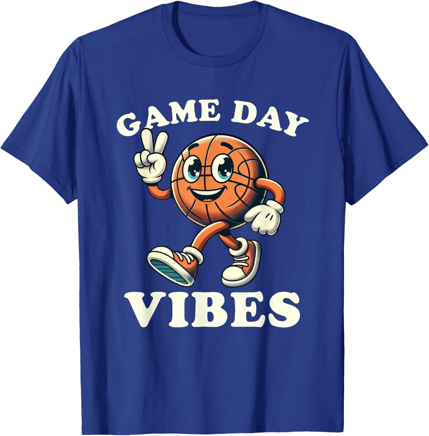 Basketball Game Day Vibes Funny Men Women Kids T-Shirt - T-Shirt | Royal