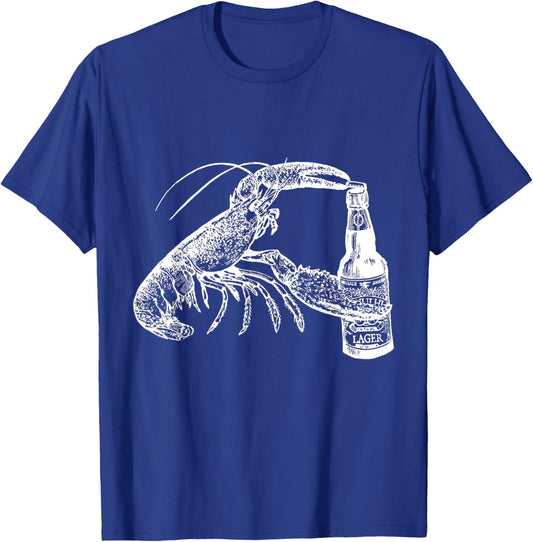 Beer Drinking Lobster Craft Beer Beach Vacation Gift Small T-Shirt - T-Shirt | Royal