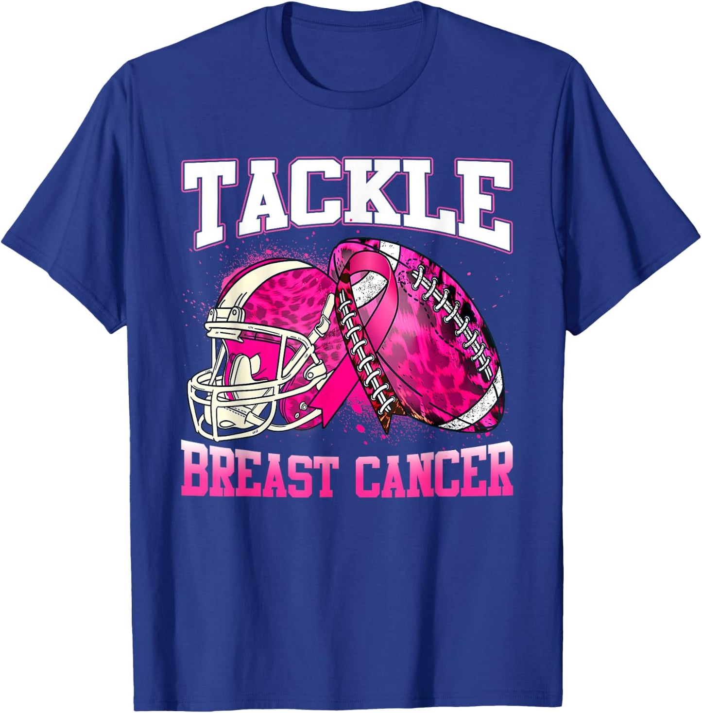 Tackle Breast Cancer Awareness Pink Ribbon Football Boy Kids T-Shirt - T-Shirt | Royal
