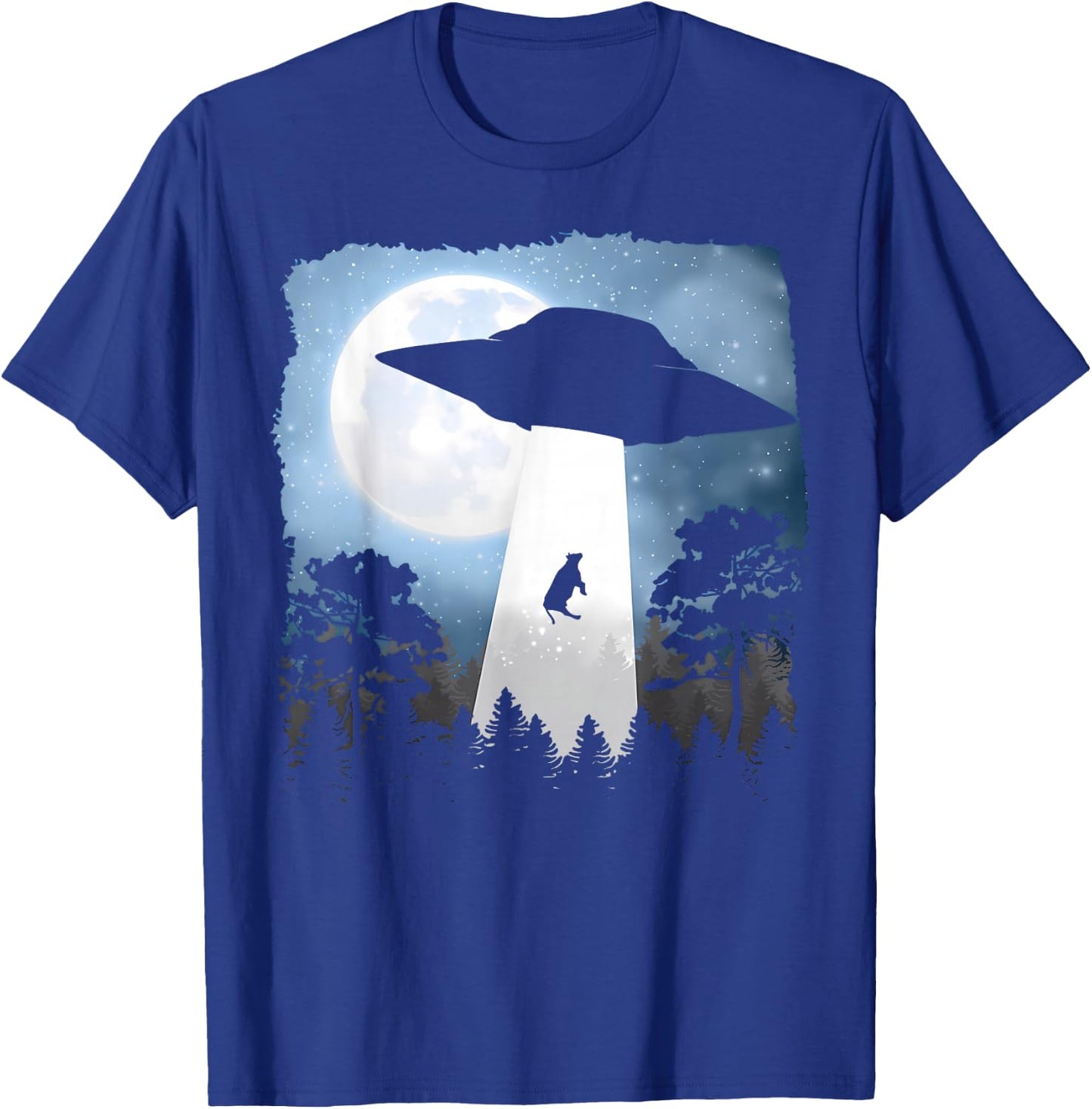 UFO Cow Abduction Funny Sci Fi Alien Space T-Shirt - T-Shirt | Royal