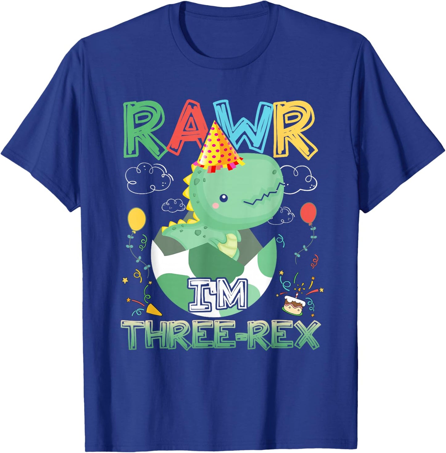 Kids Rawr I'm Three-Rex 3. Geburtstag 3 Jahre alter Dinosaurier T-Shirt - T-Shirt | Royal