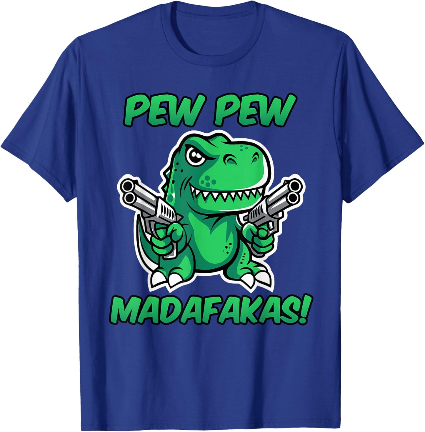 Funny T-Rex with Weapons T-Shirt - T-Shirt | Royal
