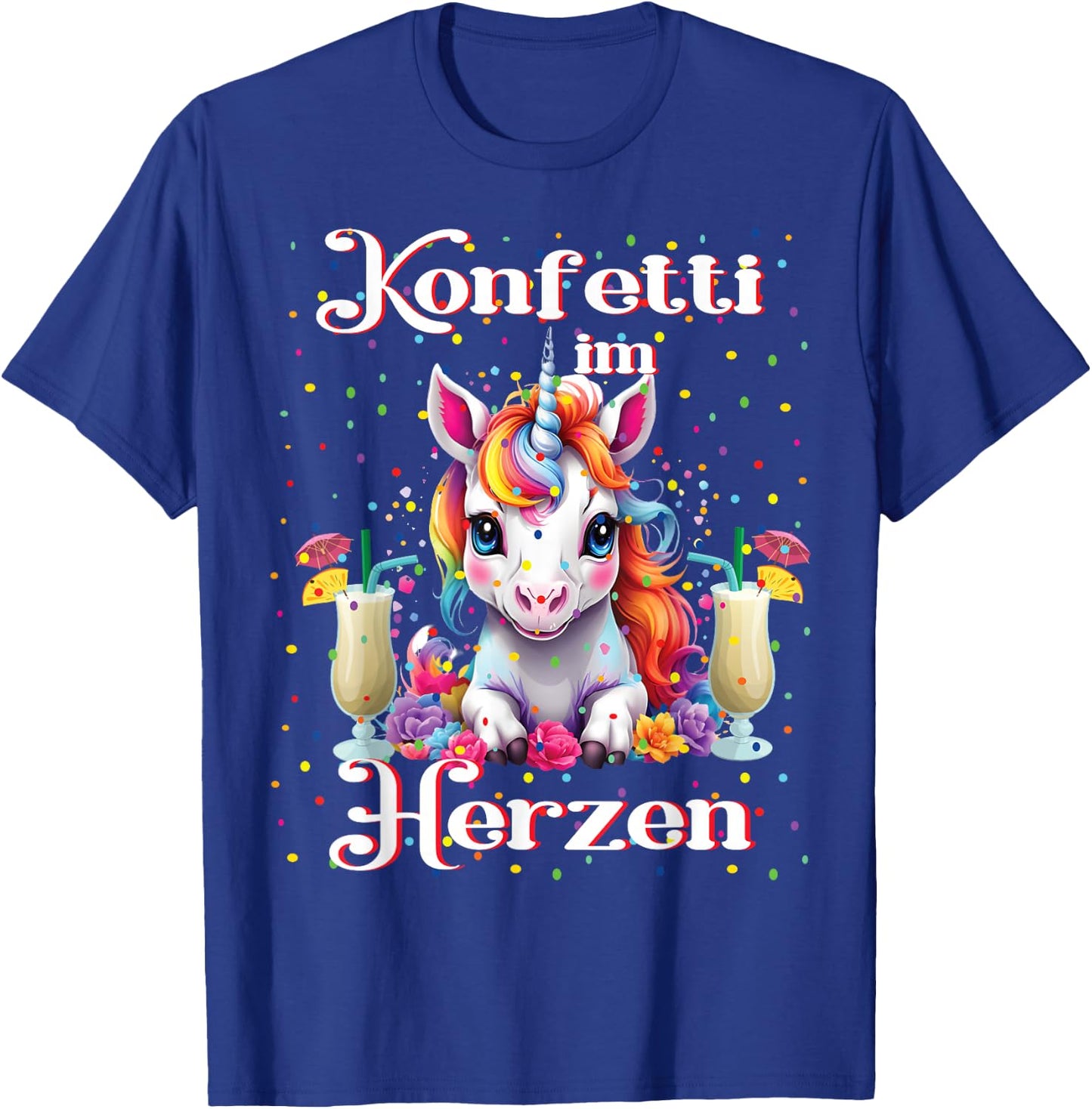 Unicorn Confetti in Heart Costume Carnival Costume Fancy Dress , black T-Shirt - T-Shirt | Royal