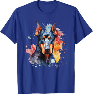 Doberman Pinscher Portrait - Dog Lover Pet Canine Lover T-Shirt - T-Shirt | Royal