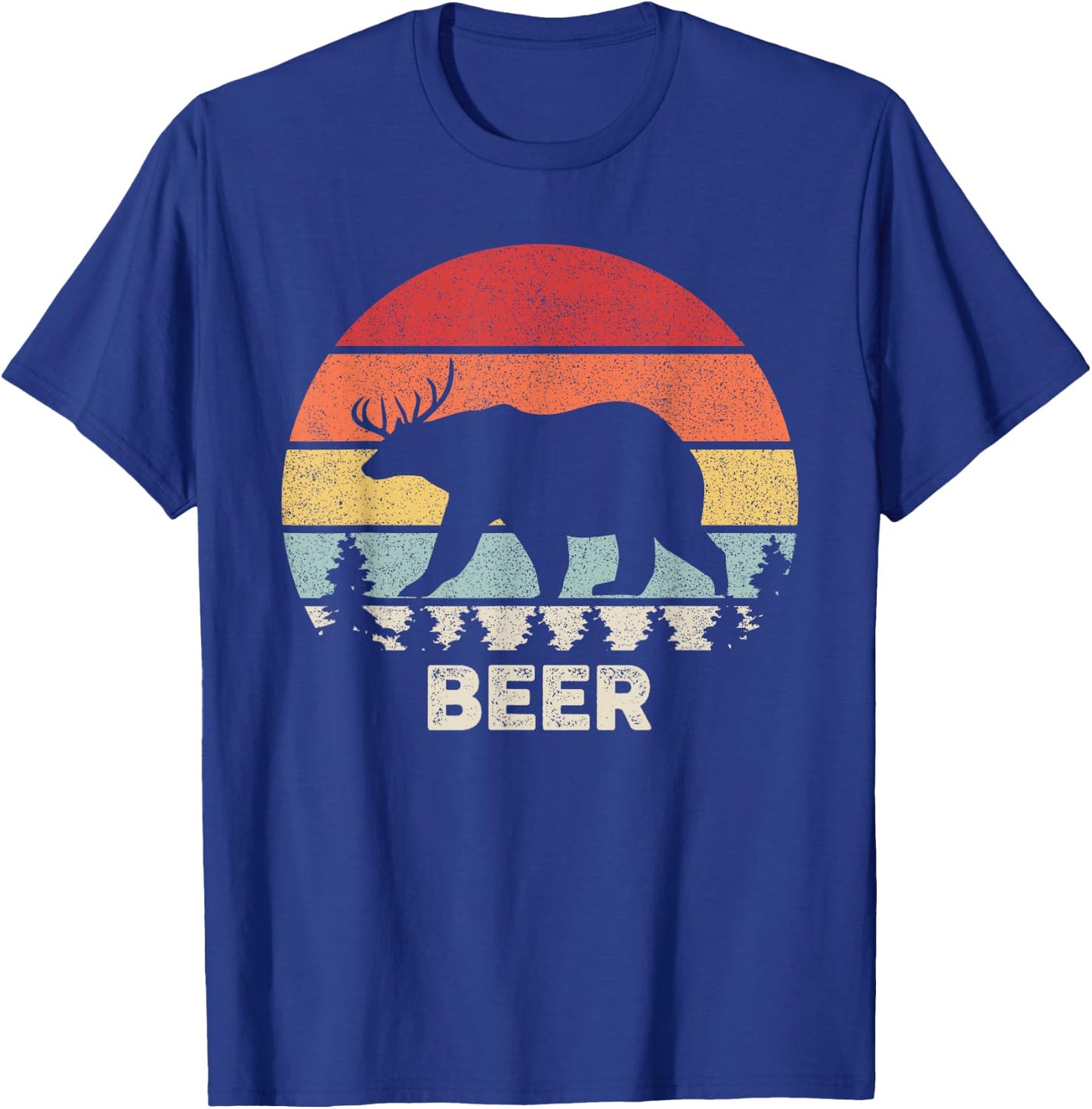 Retro Bear Deer Shirt Animal Lover Gifts Funny Beer Vintage T-Shirt - T-Shirt | Royal