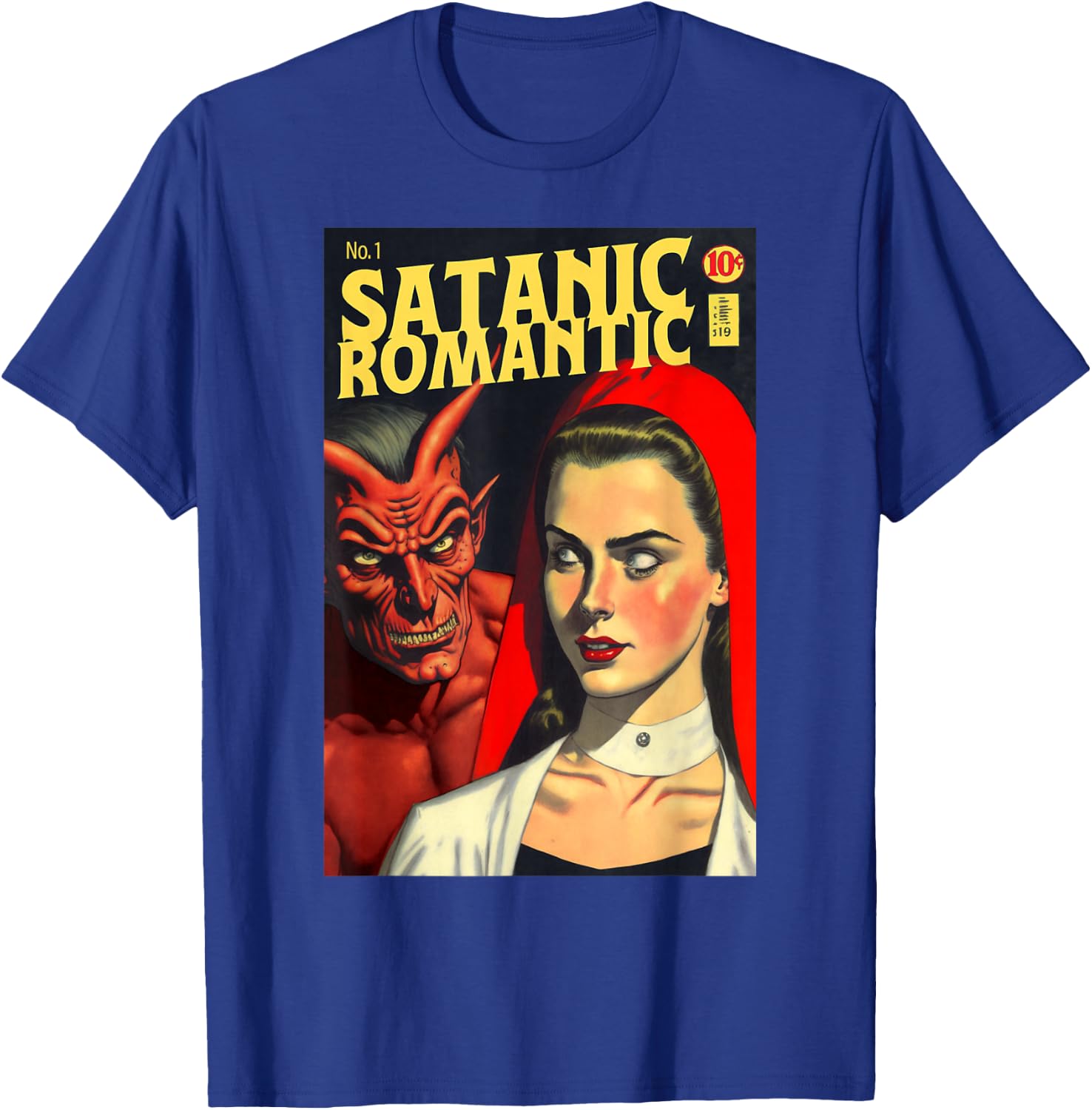 Satanic Romantic Satan Romance Novel Book Cover T-Shirt - T-Shirt | Royal