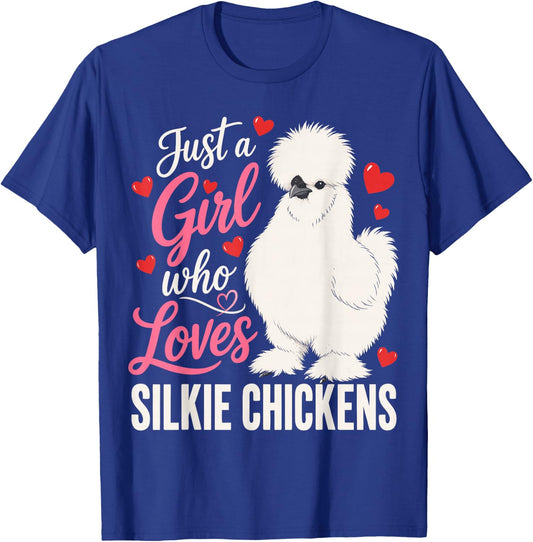 Girl Silkie Chicken Mom Backyard Hen Silkies T-Shirt - T-Shirt | Royal
