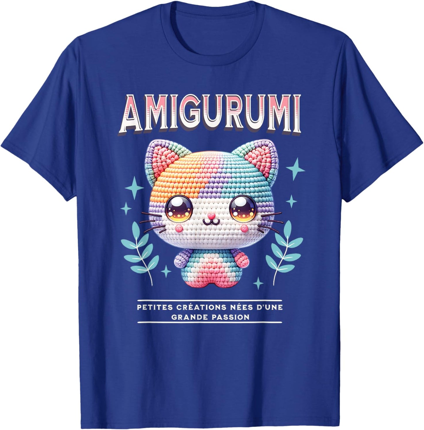 Amigurumi Kawaii Funny Funny Cat Design Gift T-Shirt - T-Shirt | Royal