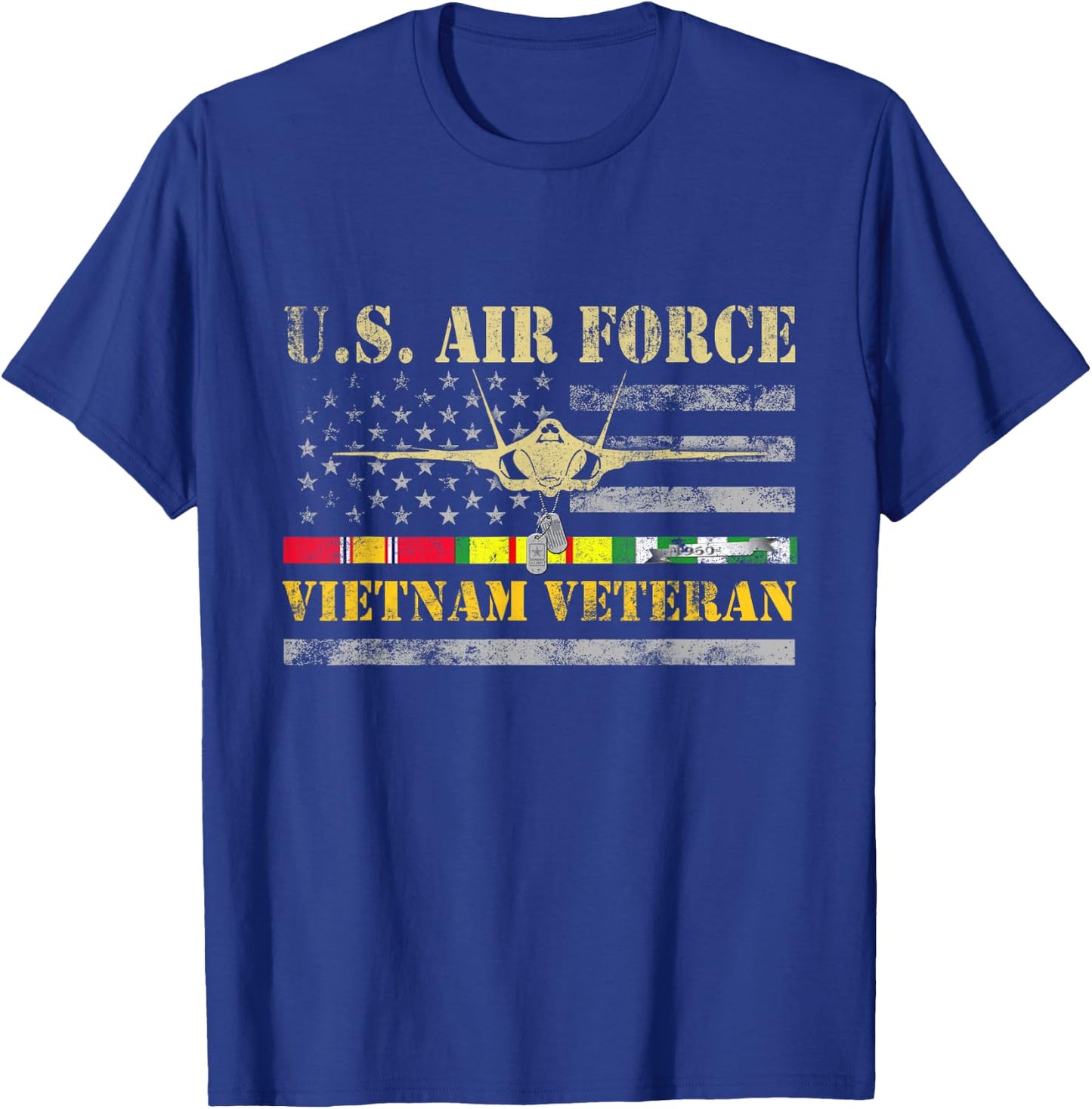 U.S Air Force Vietnam Veteran Shirt USAF Veteran Flag Gift T-Shirt - T-Shirt | Royal