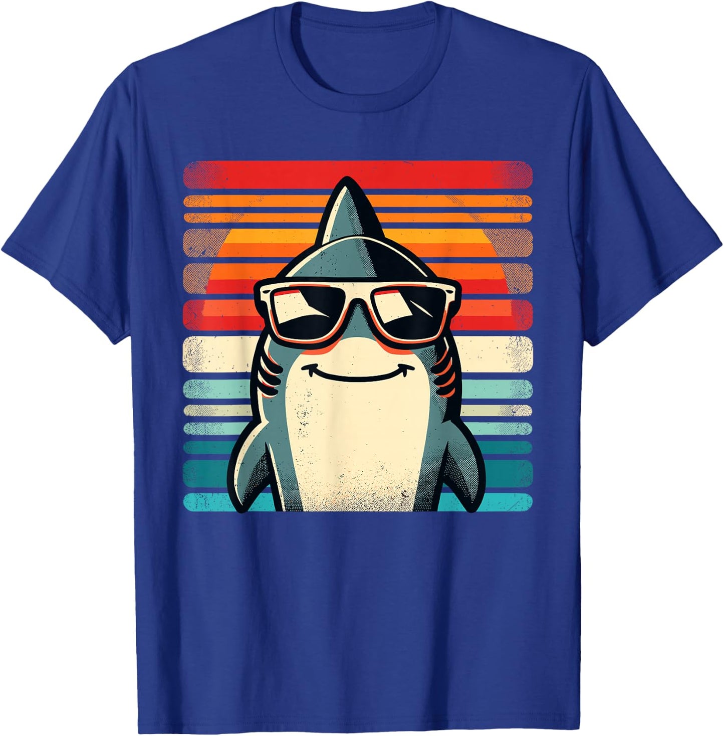 Cool Retro Shark in Sunglasses 70s 80s 90s Funny Shark , black T-Shirt - T-Shirt | Royal