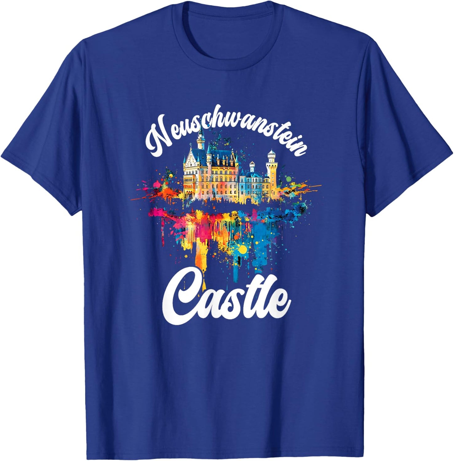 Schloss Neuschwanstein Bunt Künstlerisch Märchenschloss T-Shirt - T-Shirt | Royal