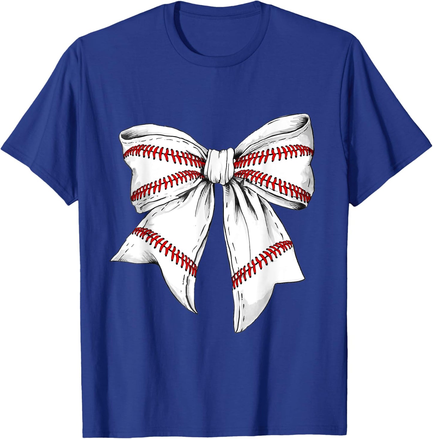 Baseball Mom Coquette Bow For Gameday T-Shirt - T-Shirt | Royal