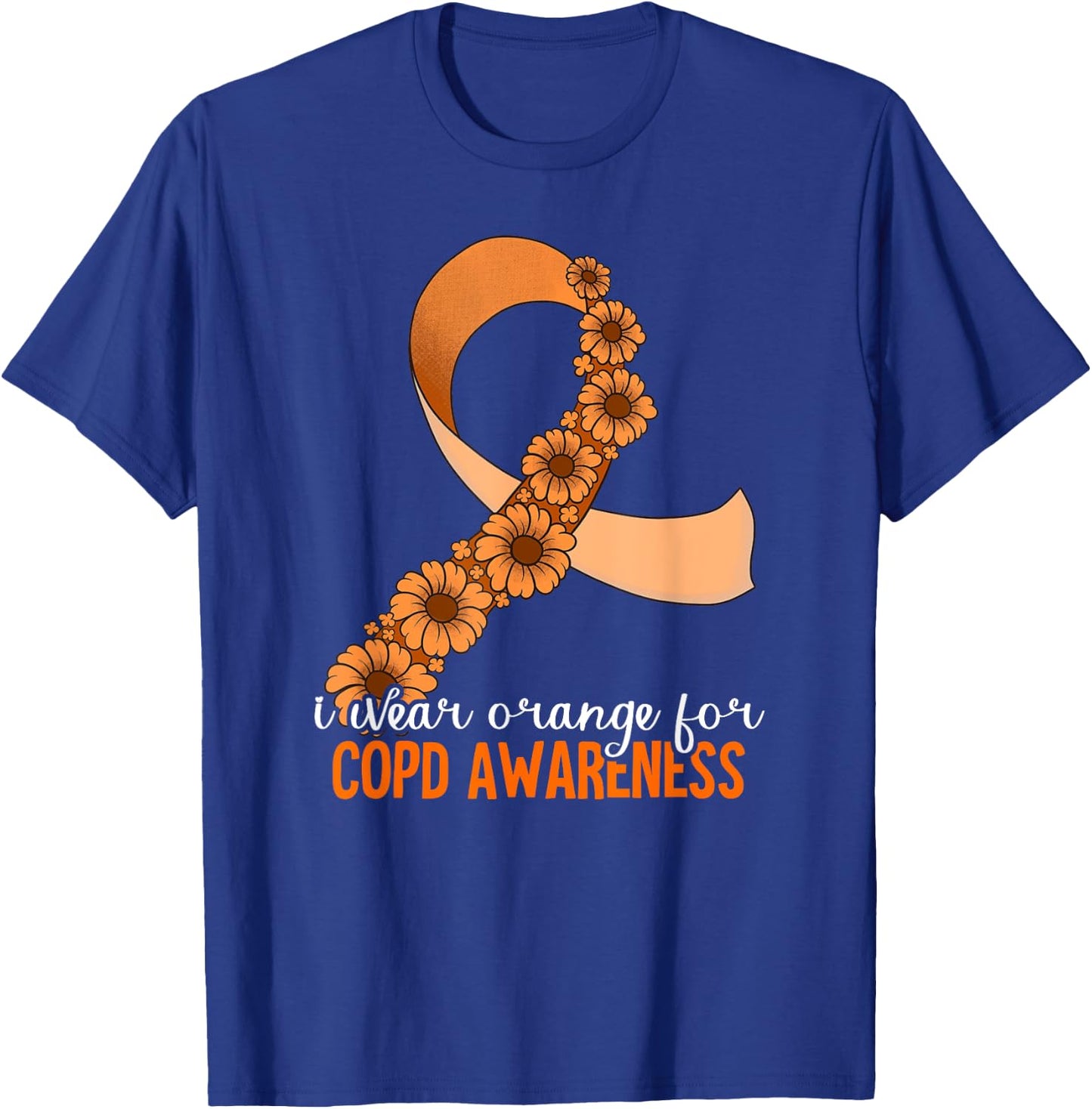 Chronic Obstructive Pulmonary Disease COPD Awareness - -Adults - Black - Small - Short Sleeve - Classic Fit - Cotton, Polyester - COPD Awareness Design T-Shirt - T-Shirt | Royal