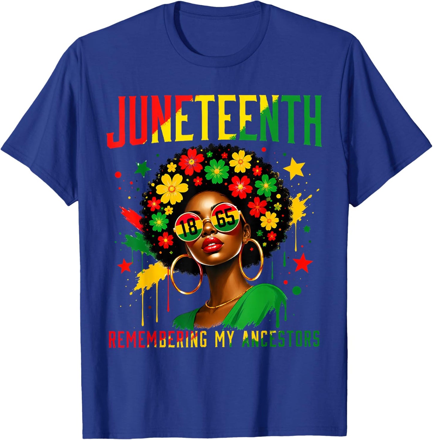 Juneteenth Remembering My Ancestors Black Women African 1865 T-Shirt - T-Shirt | Royal