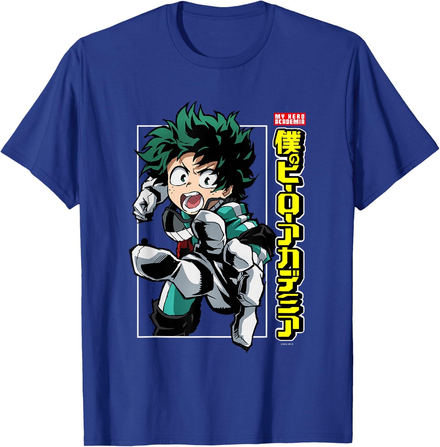 My Hero Academia Deku Action Pose with Kanji Anime T-Shirt - T-Shirt | Royal