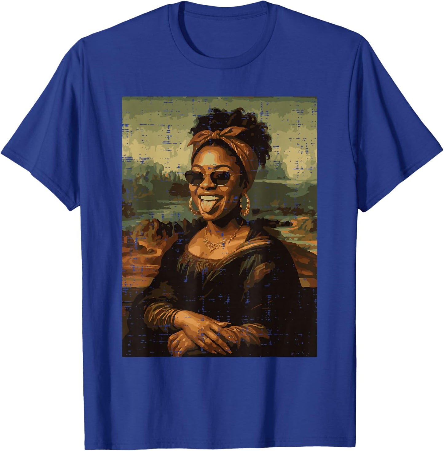 Afro Black Woman Mona Lisa Funny Meme African Women Men Kids T-Shirt - T-Shirt | Royal
