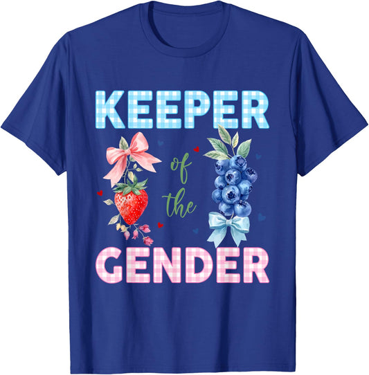 Keeper of The Gender Reveal Baby Berry Sweet Pink Or Blue T-Shirt - T-Shirt | Royal