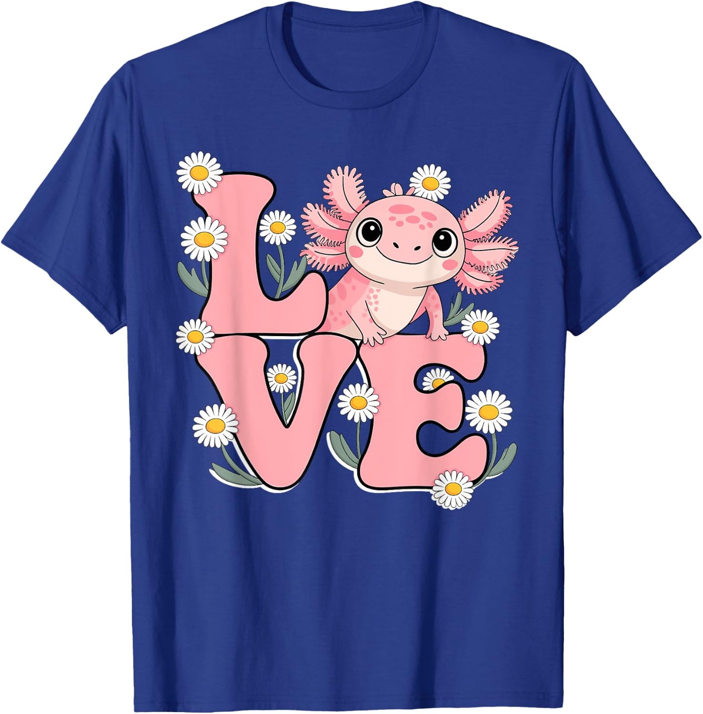 Axolotl shirt Love Cute Kawaii Boys Women Girls Kids T-Shirt - T-Shirt | Royal