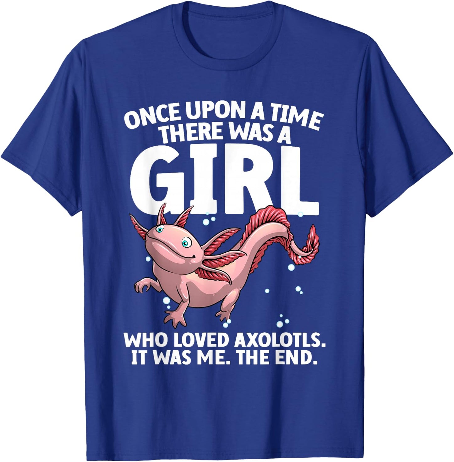 Cool Axolotl Art Girls Salamander Axolotl Lover T-Shirt - T-Shirt | Royal