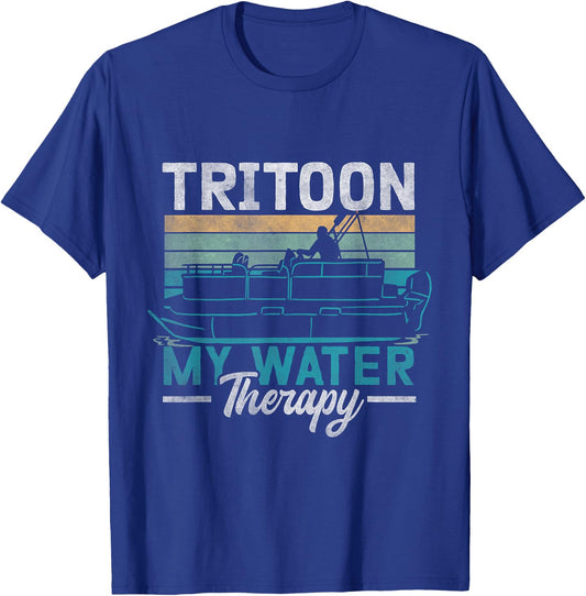Tritoon My Water Therapy Pontoon Captain Tritoon Owner T-Shirt - T-Shirt | Royal