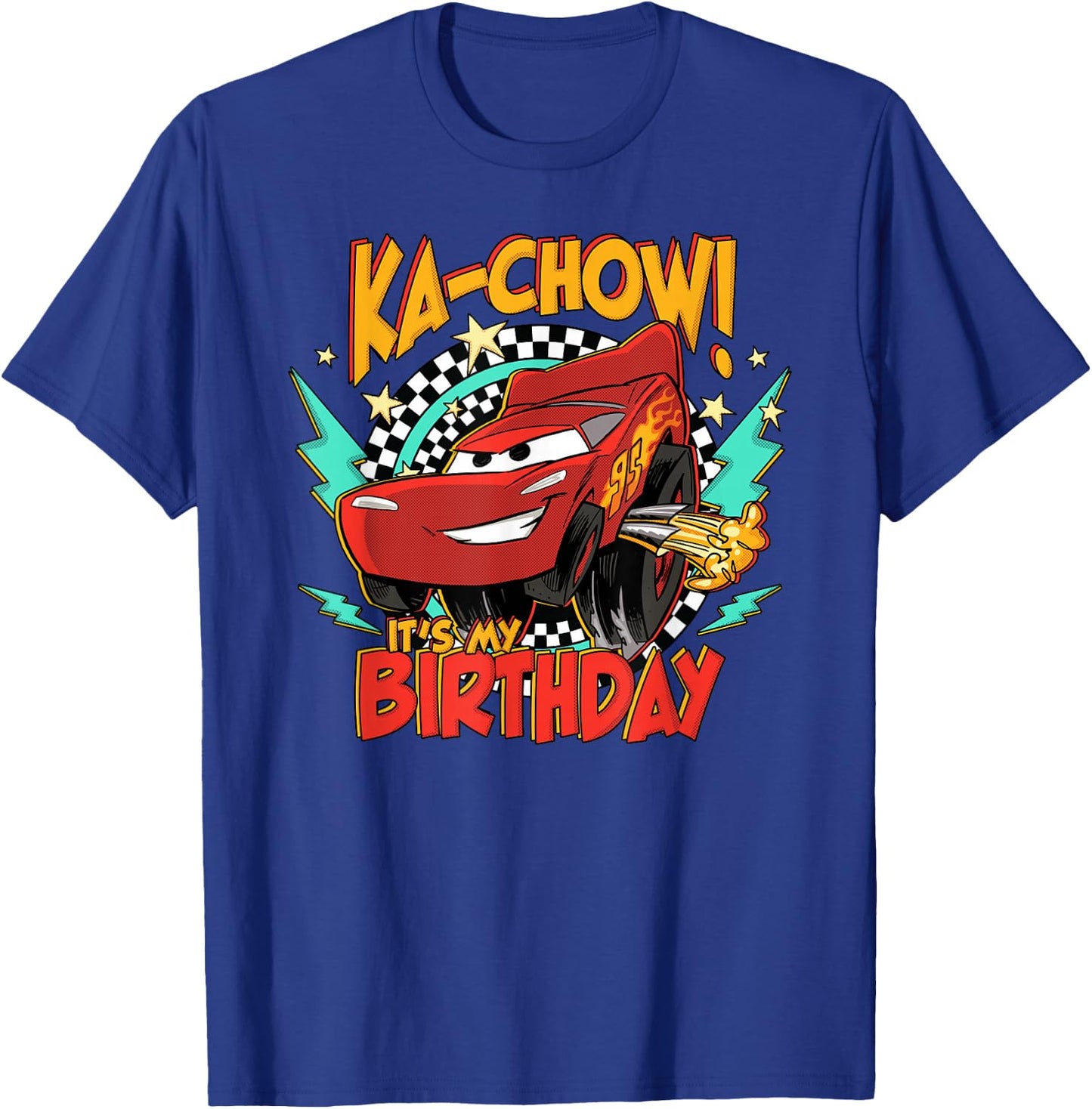 Disney Pixar Cars Birthday KaChow It's My Birthday Lightning T-Shirt - T-Shirt | Royal