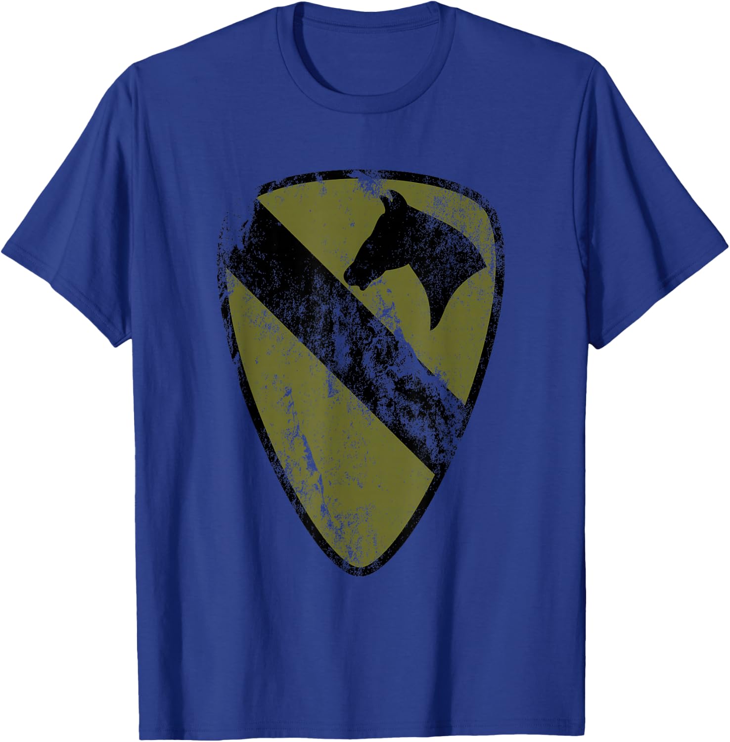 1st Cavalry Division Patch - 1st CAV OD Green - Vintage T-Shirt - T-Shirt | Royal