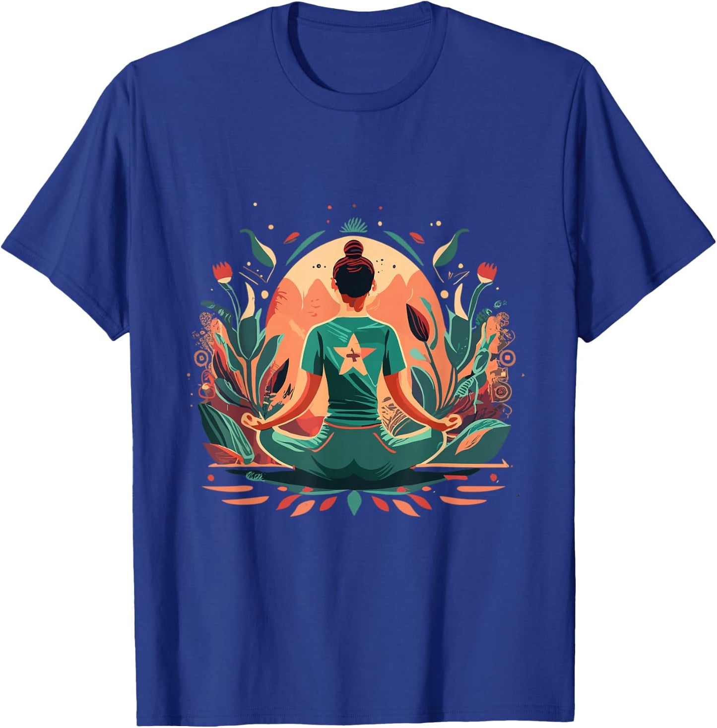 Yoga Meditation and Pilates , Blue T-Shirt - T-Shirt | Royal