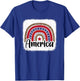 American Flag Rainbow 4th Of July USA Patriotic Women Girls T-Shirt - T-Shirt | Royal