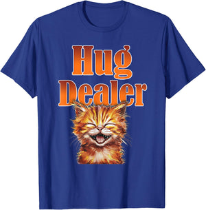 Adorable Kitten with Huge Smile Hug Dealer for Cat Lovers T-Shirt - T-Shirt | Royal