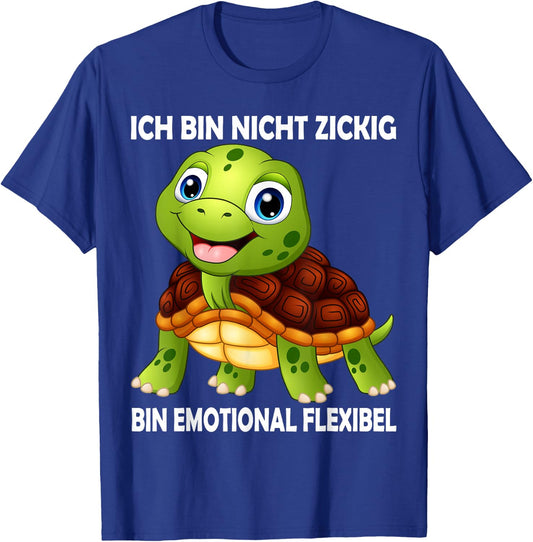 with German Text "Ich Bin Nicht Zickig Schildkröt", Funny Turtles, black T-Shirt - T-Shirt | Royal