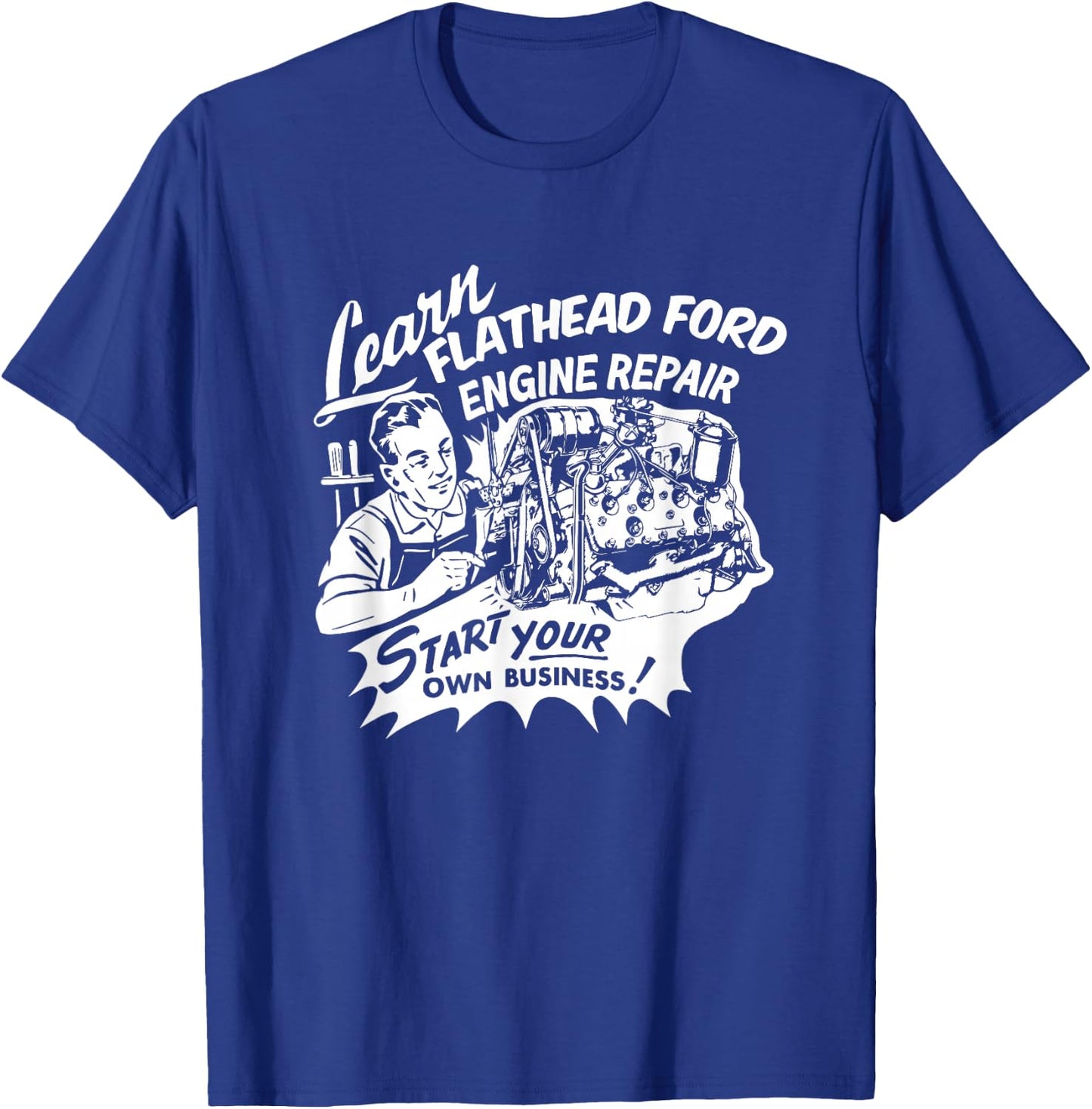 The Dirty Gringo Vintage V8 Flathead Engine Repair Car and Truck Retro Design T-Shirt - T-Shirt | Royal
