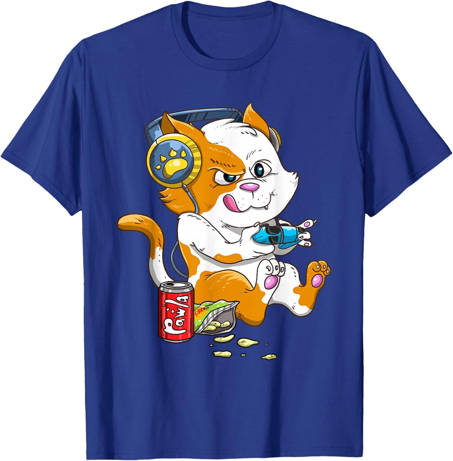 Funny Cat Gaming Cat Lover Kawaii Video Games Funny Gamer T-Shirt - T-Shirt | Royal
