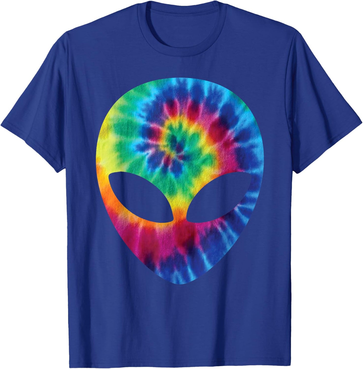 Alien Tie Dye Head Face T-Shirt - T-Shirt | Royal