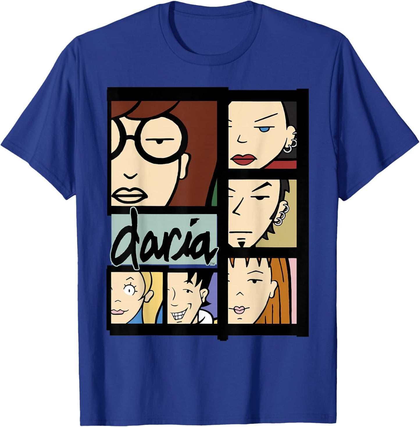 Daria Character Panels Logo Small T-Shirt - T-Shirt | Royal