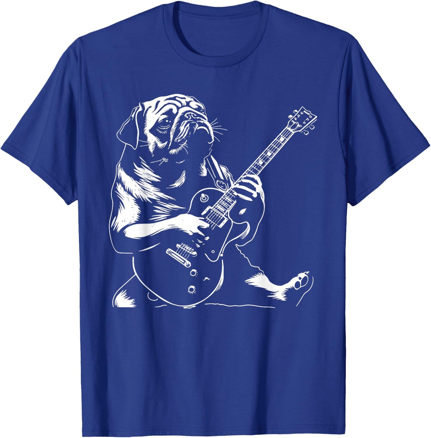 Dog Guitarist Guitar - Pug Dad Mom Women T-Shirt - T-Shirt | Royal