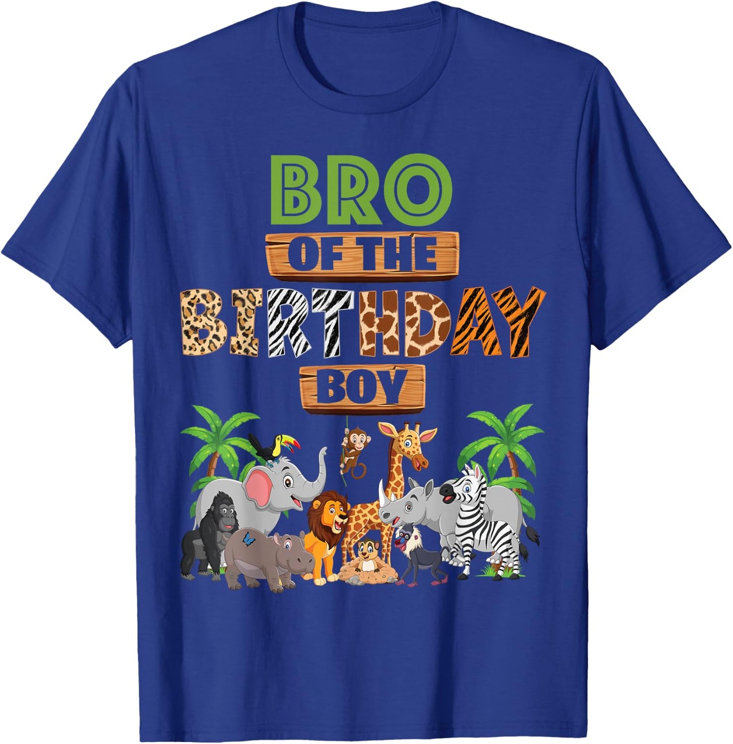 Wild Bro Of The Birthday Boy Zoo Safari Jungle Animal T-Shirt - T-Shirt | Royal