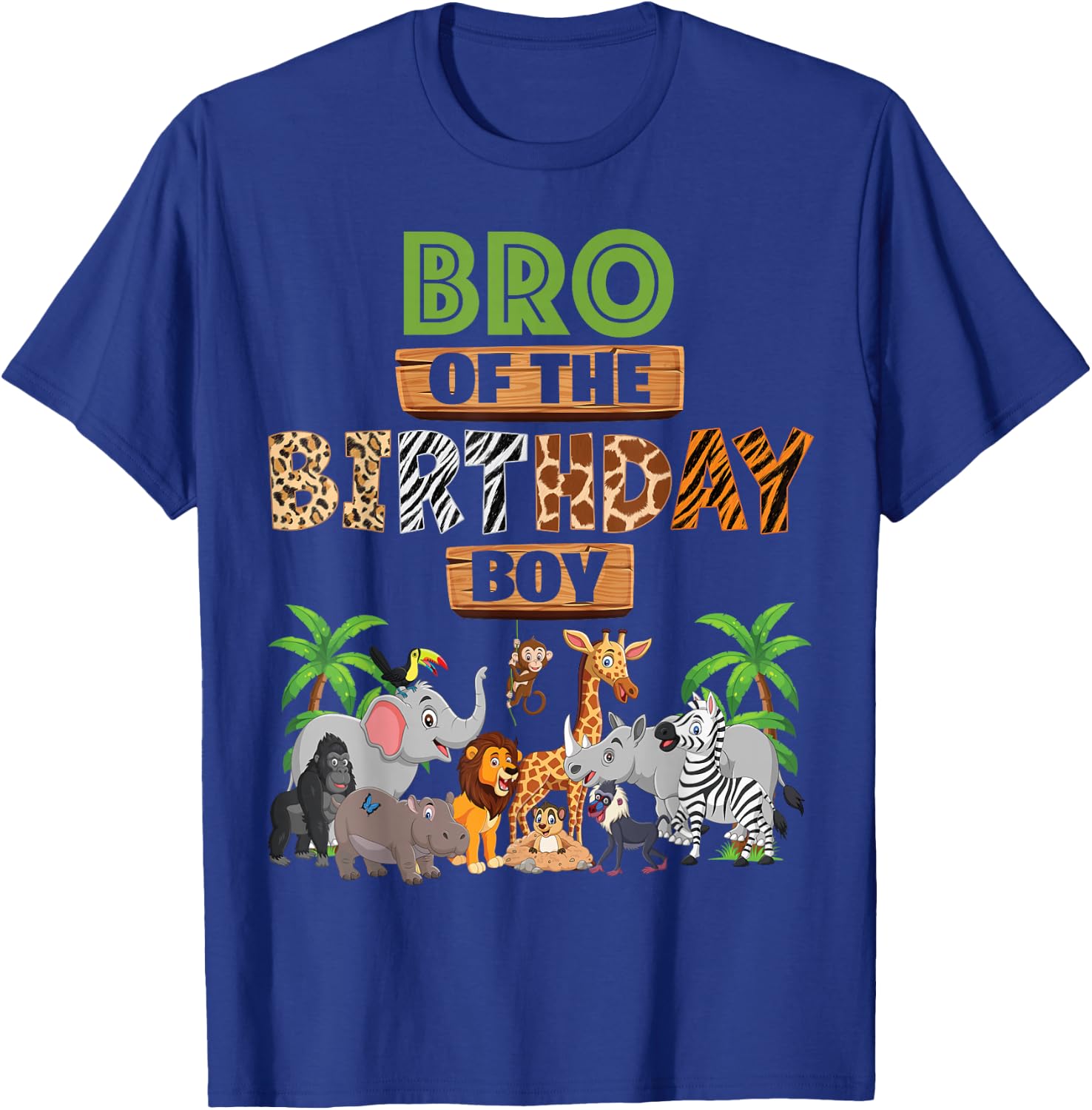 Wild Bro Of The Birthday Boy Zoo Safari Jungle Animal T-Shirt - T-Shirt | Royal