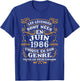 Vintage Cadeau d'anniversaire 40 Ans Nés en Juin 1986 T-Shirt - T-Shirt | Royal