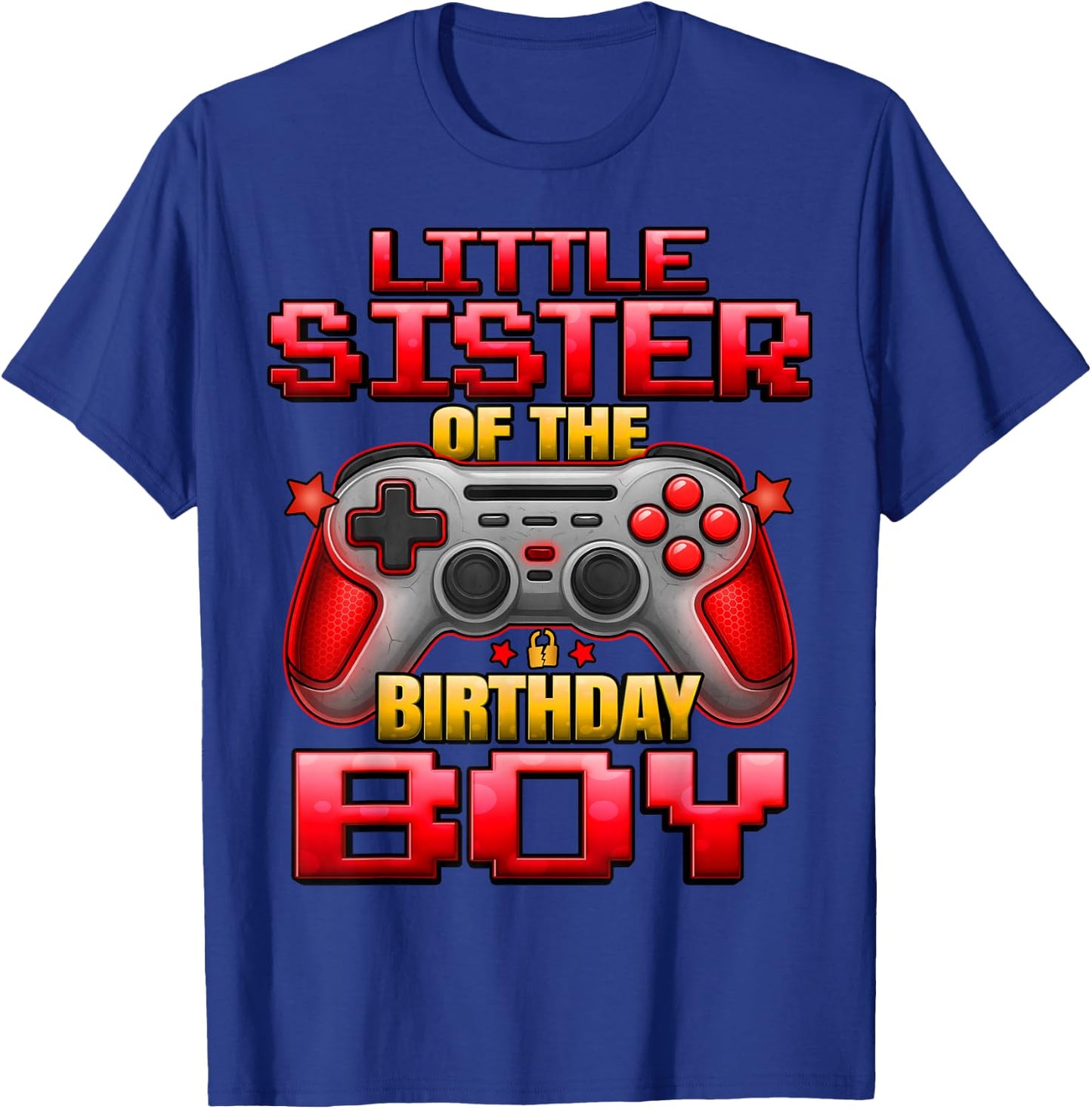 Little Sister of The Birthday Boy Matching Family Lil Sister T-Shirt - T-Shirt | Royal