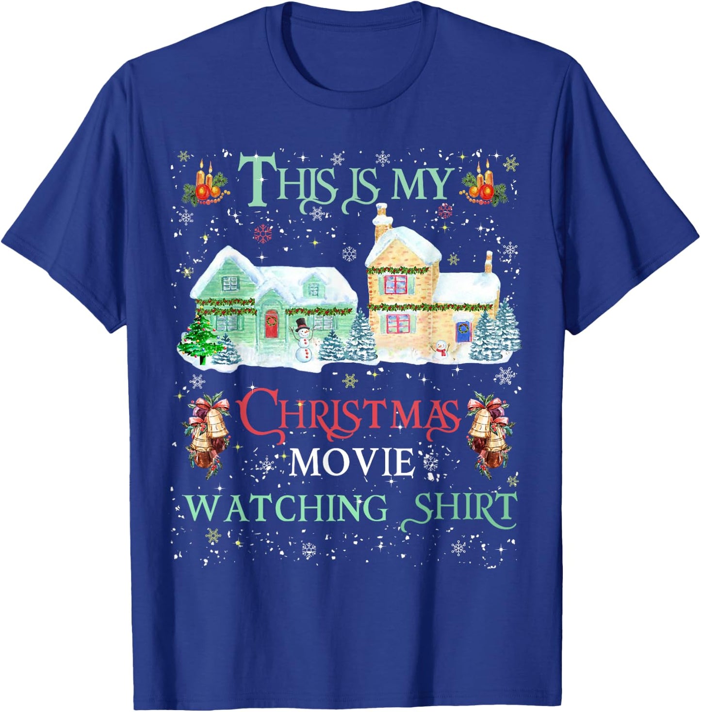 Christmas Movie Watching Shirt Family Matching Xmas T-Shirt - T-Shirt | Royal