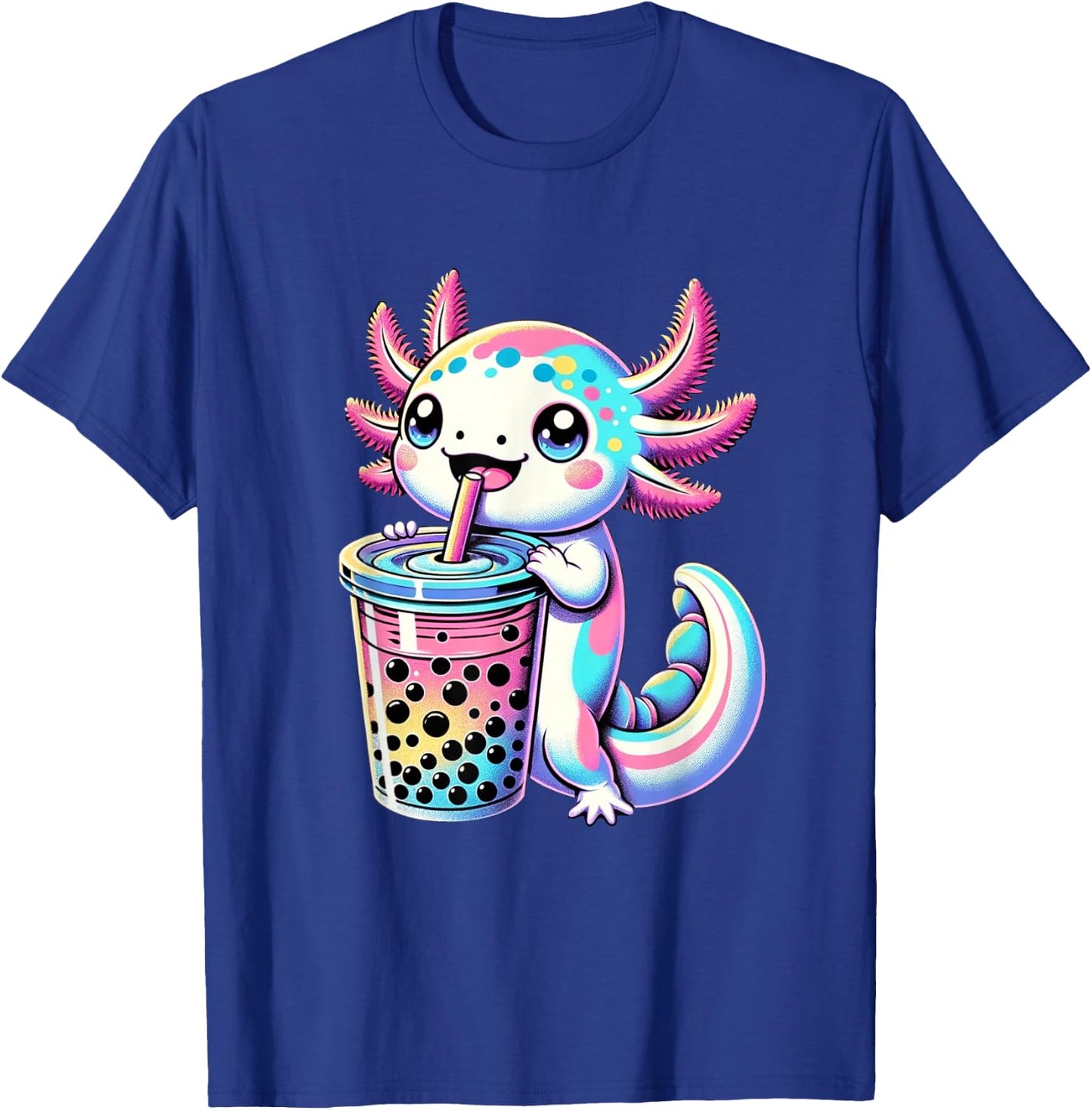 Axolotl Boba Tea Kawaii Neko Japanese Bubble Tea for Girls T-Shirt - T-Shirt | Royal