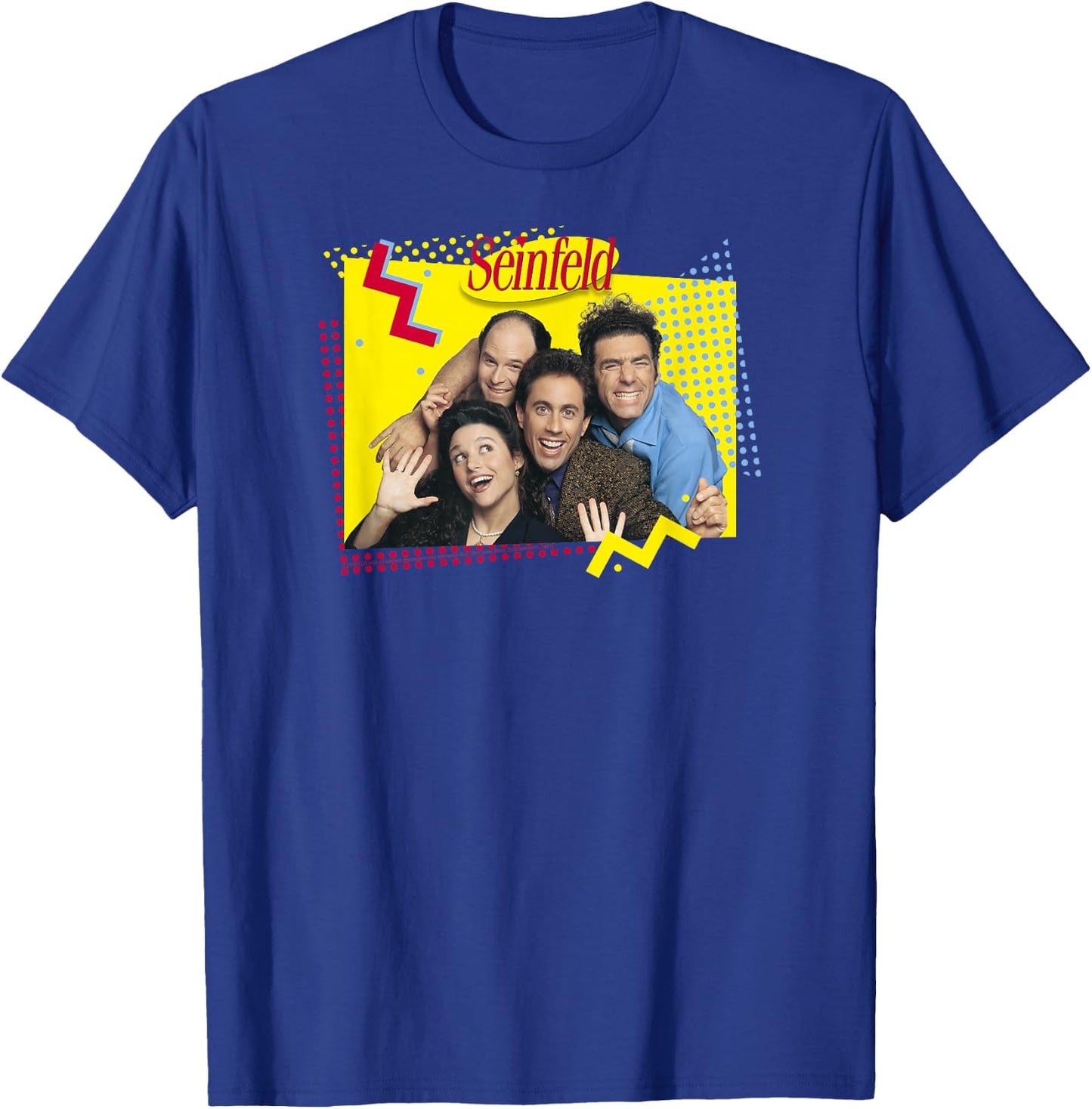 Seinfeld 90's Cast Photo with Squiggles Funny 90's TV Show T-Shirt - T-Shirt | Royal