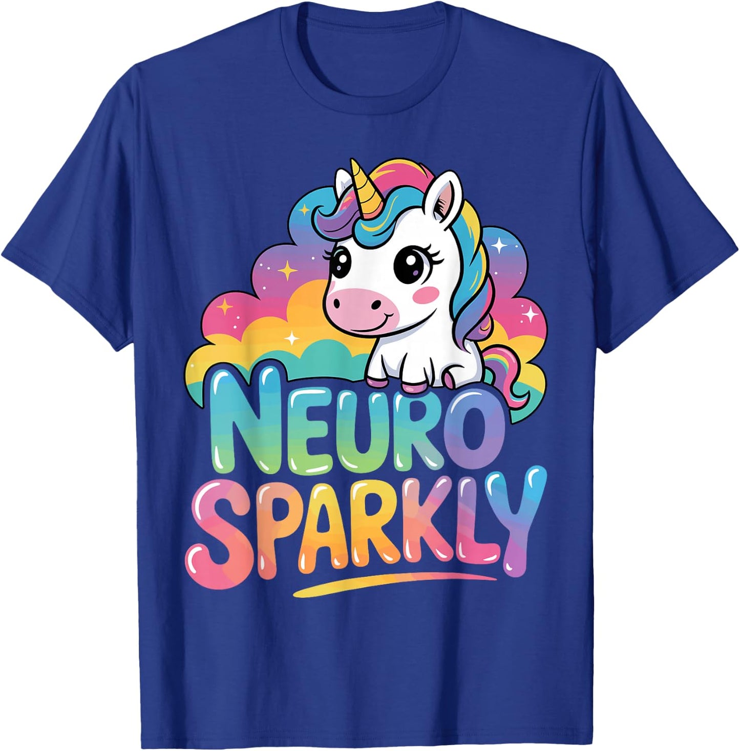 Unicorn Neurosparkly T-Shirt - T-Shirt | Royal