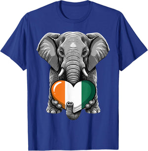 Ivory Coast Elephant Flag Cote D'Ivoire Ivorian Roots T-Shirt - T-Shirt | Royal