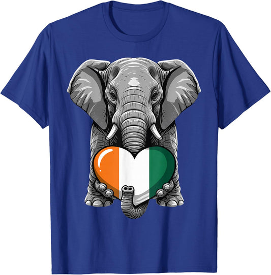 Ivory Coast Elephant Flag Cote D'Ivoire Ivorian Roots T-Shirt - T-Shirt | Royal