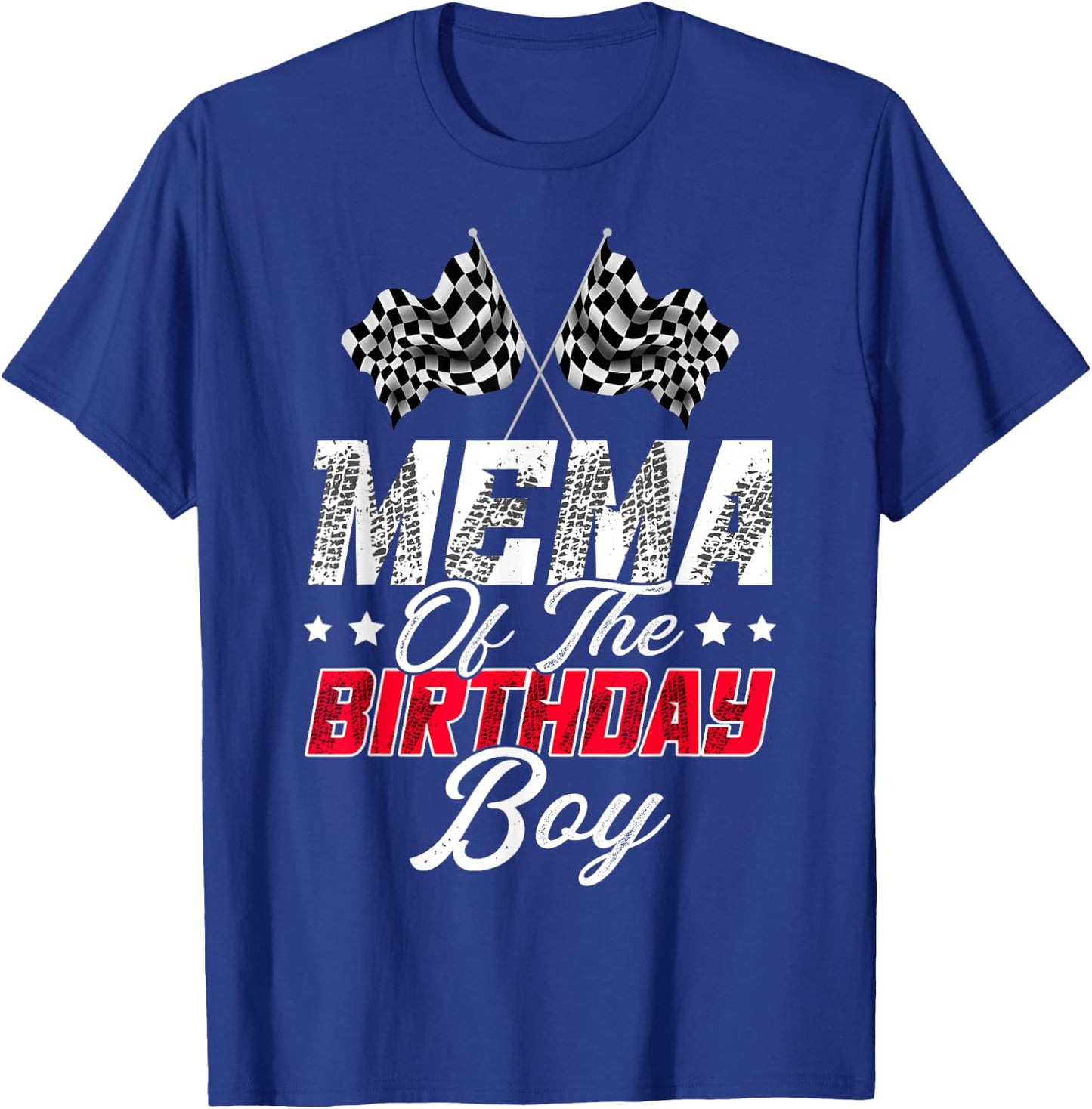 Race Car Mema Of The Birthday Boy Racing Family Pit Crew T-Shirt - T-Shirt | Royal