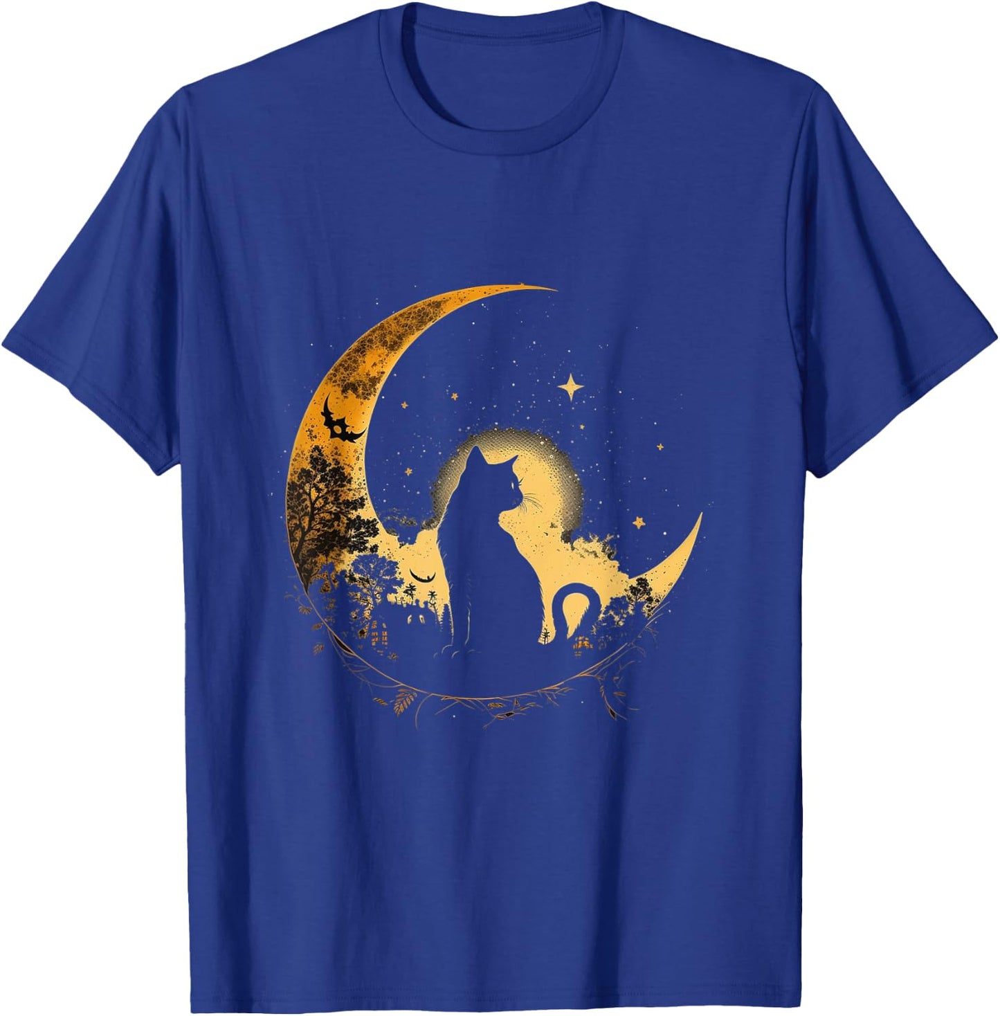 Cat Crescent Black Moon Sailor , black T-Shirt - T-Shirt | Royal