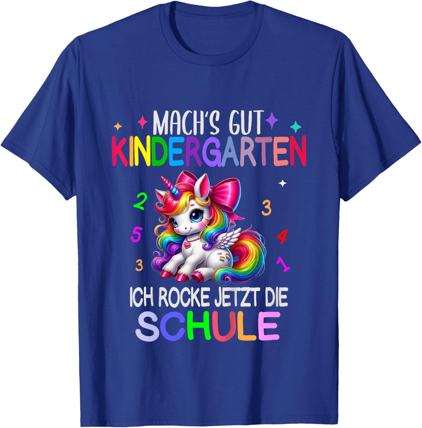 Kinder Ich Rocke jetzt die Schule Kita Abgänger Schulanfang Einhorn T-Shirt - T-Shirt | Royal